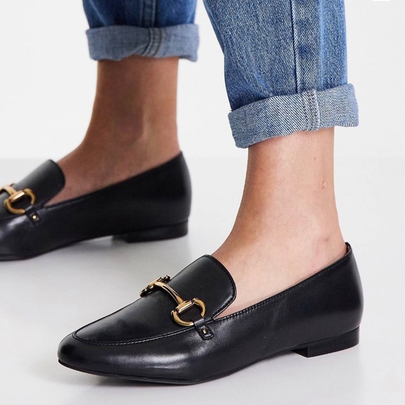 & Other Stories Shoes - & Other Stories leather loafers with buckle in black